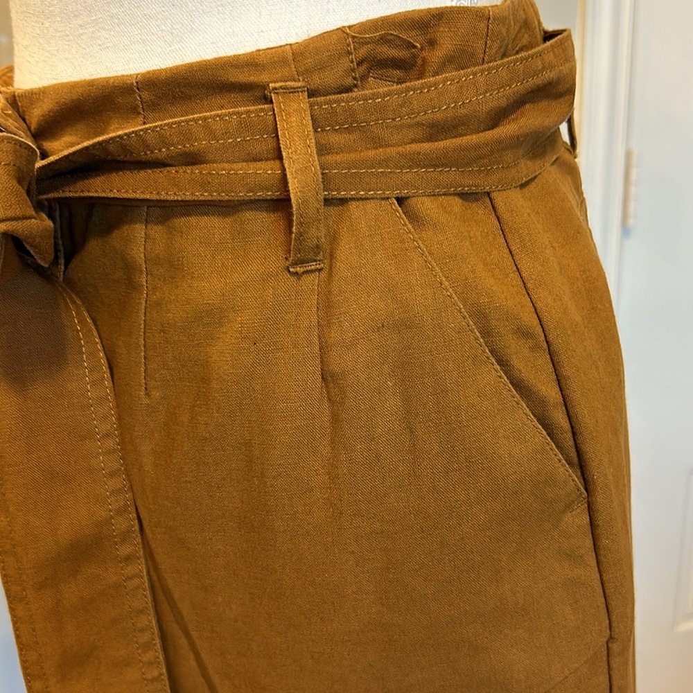 Boden Leonora Blended Linen Belted Front Button A-Line Skirt, Size 2P - Picture 5 of 13